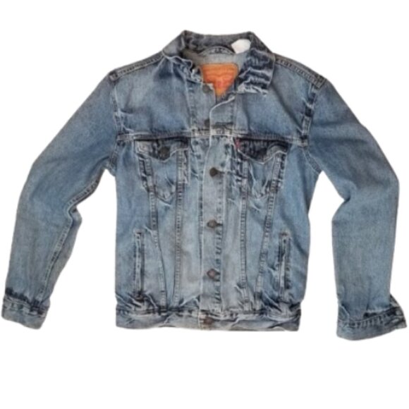 LEVI'S Denim Blue Jean Trucker Jacket 100% Cotton - Men's S